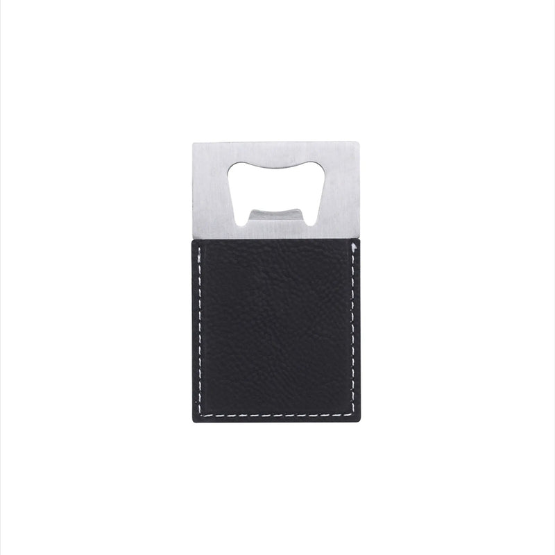 Black Leatherette Bottle Opener - 3.5" x 2", photo 4 of 5