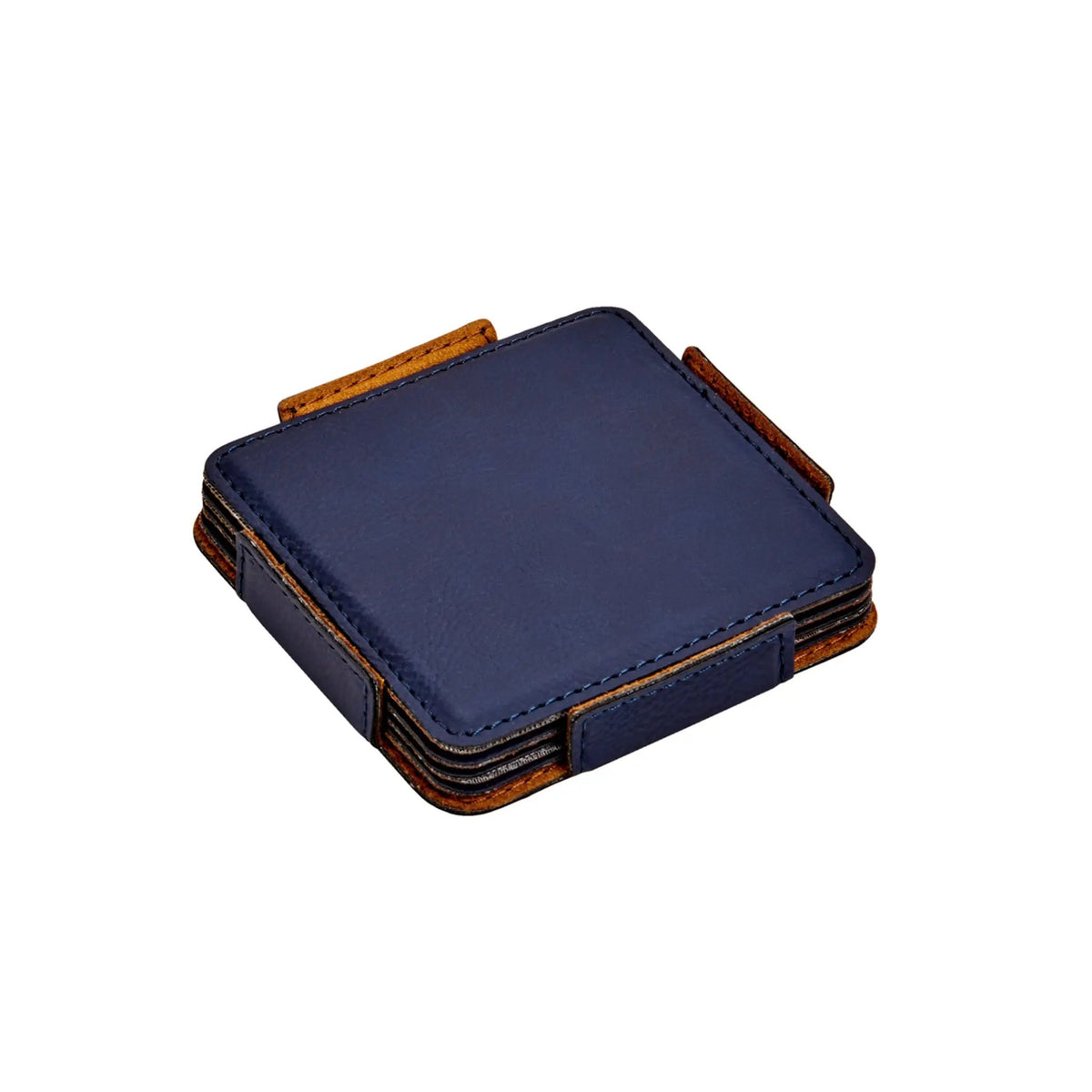 Set Of 4 Leatherette Coasters - Navy, photo 2 of 2