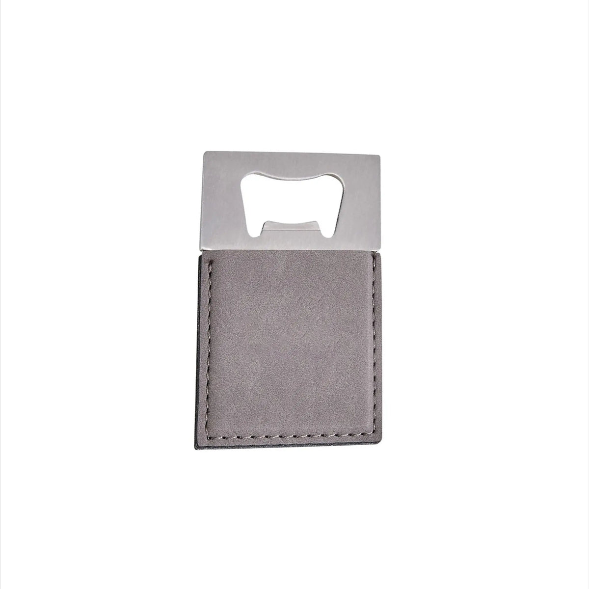 Grey Leatherette Bottle Opener - 3.5" x 2", photo 4 of 5