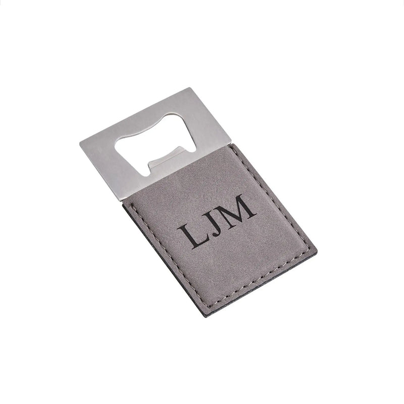Grey Leatherette Bottle Opener - 3.5" x 2", photo 5 of 5
