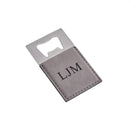 Grey Leatherette Bottle Opener - 3.5" x 2" by creativegiftsdirect