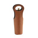 Leatherette Wine Holder in Caramel - 14.5" by creativegiftsdirect