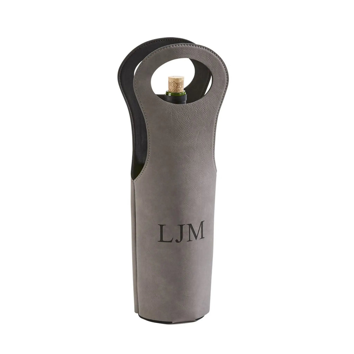 Leatherette Wine Holder in Grey - 14.5", photo 3 of 3