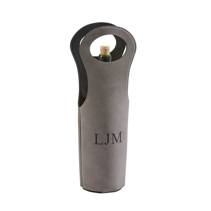 Leatherette Wine Holder in Grey - 14.5", photo 3 of 3