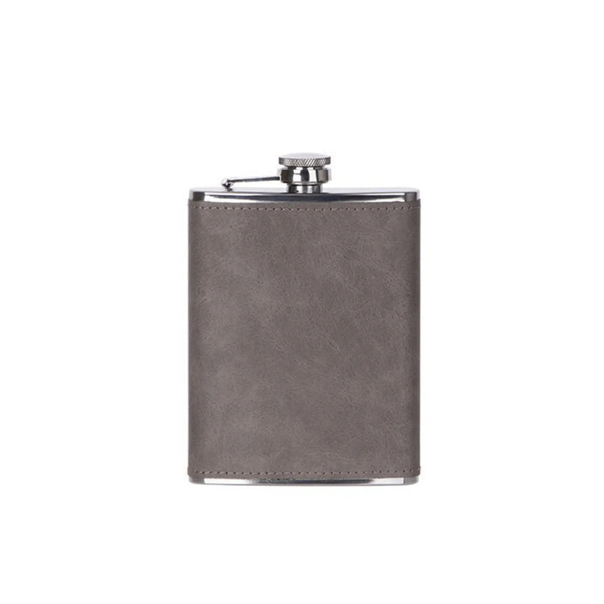 Leatherette Flask Grey 8 Oz Cap, photo 2 of 4