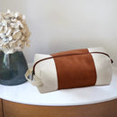 Leatherette/Canvas Caramel Travel Kit by creativegiftsdirect