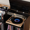 Grain Record Player Stand, Media Console With Speaker Shelf & 2 Drawers by HouseOfZazla