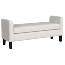 Hollis - Upholstered Accent Bench With Armrests Seating - Vanilla White by HouseOfZazla
