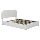 Walker Edison | Teddy Full Size Upholstered Platform Bed with Hydraulic Storage