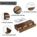 Wall Mounted Bathroom Vanity With Resin Sink And 2 Side Cabinet, 3 Soft Close Drawer - Brown Ebony by HouseOfZazla