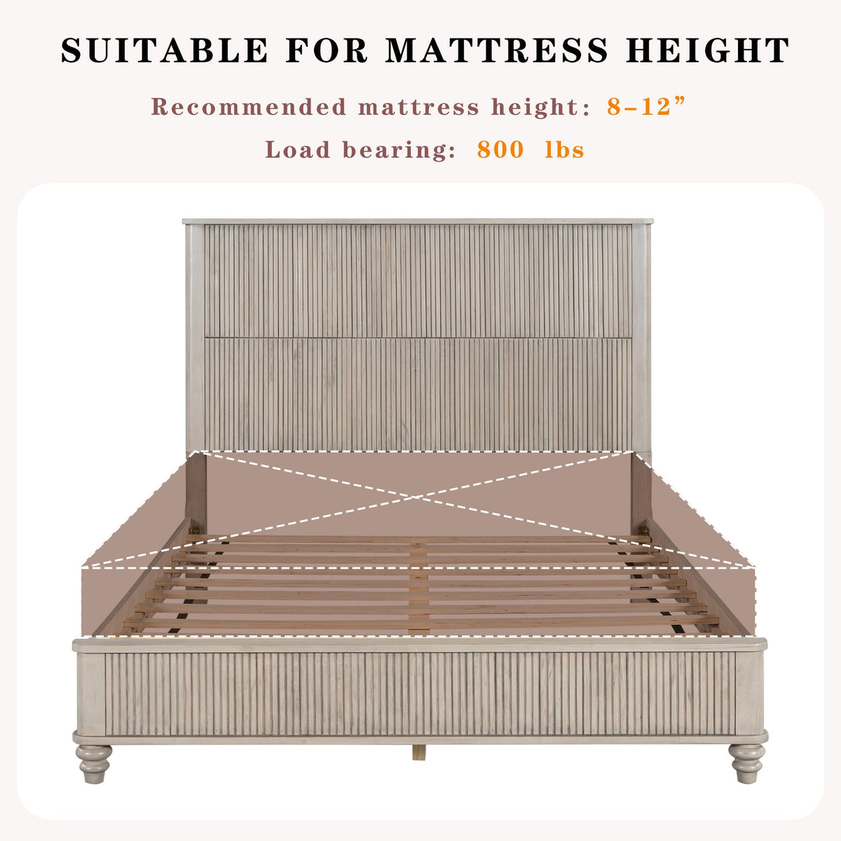 Platform Bed Frame With Tall Headboard, photo 6 of 40