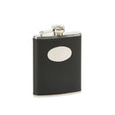 Black Leatherette Flask with Engraving Plate by creativegiftsdirect
