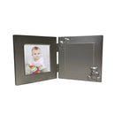 Hinged Baby Frame with Teddy Bear Design - 3" x 3" Photo by creativegiftsdirect