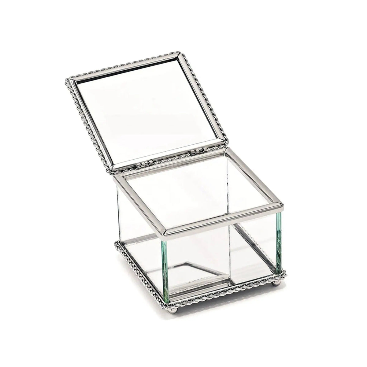 Square Glass Box With Hinged Cover, 3.25", photo 2 of 3