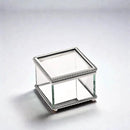 Square Glass Box With Hinged Cover, 3.25" by creativegiftsdirect