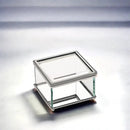 Square Glass Box with Hinged Cover, 3.75" by creativegiftsdirect