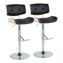 Lombardi - Contemporary Adjustable Barstool With Swivel With Straight T Footrest (Set of 2) by HouseOfZazla