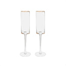 Gold-Rim Champagne Flutes Set - 8 oz by creativegiftsdirect