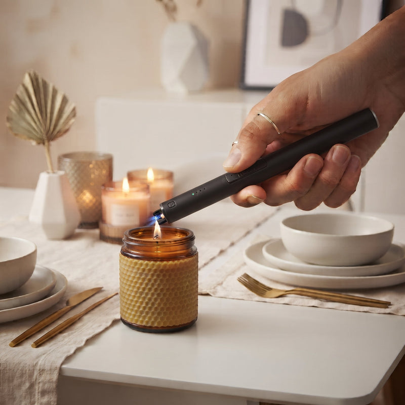 Flameless Lighter Black 9.5", installed in a room