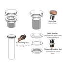 Copper Push Button Bathroom Sink Drain Stopper Without Overflow - AK82001C