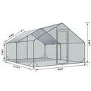 Large Metal Chicken Coop, Walk In Poultry Cage Hen Run House Rabbits Habitat Cage Spire Shaped Coop With Waterproof And Anti Ultraviolet Cover by HouseOfZazla