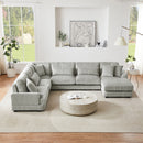 U - Shaped Sectional Sofa With Chaise Lounge, Oversized Living Room Sofa - Gray by HouseOfZazla