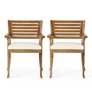 Dining Chair With Water-Resistant Cushion - Teak Wood by HouseOfZazla