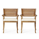 Outdoor Hermosa 5 Piece Wood Dining Set With Cushions - Teak / Beige