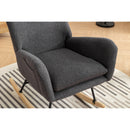 35.5 inch Rocking Chair with Pocket, Soft Teddy Fabric Rocking Chair for Nursery, Comfy Wingback Glider Rocker with Safe Solid Wood Base for Living Room Bedroom Balcony (greg)