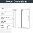 Frameless Single Sliding Shower Door With Clear Tempered Glass by HouseOfZazla