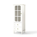 Minimalism Buffet Cabinet With Glass Doors And Double Drawer by HouseOfZazla