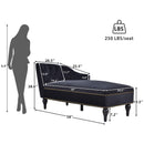 Velvet Chaise Lounge, Button Tufted Right Arm Facing Lounge Chair With Nailhead Trim For Living Room - Black by HouseOfZazla