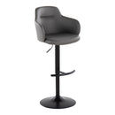Boyne - Contemporary Adjustable Barstool With Swivel With Rounded T Footrest (Set of 2) by HouseOfZazla