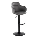 Boyne - Contemporary Adjustable Barstool With Swivel With Rounded T Footrest (Set of 2) by HouseOfZazla