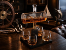 Swordfish & Sailfish Wine & Whiskey Decanter Dispenser and 4 Liquor Glasses by The Wine Savant
