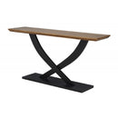 Entryway Console Table With Cross Legs Design - Natural / Espresso by HouseOfZazla