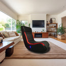 Foldable Gaming Chair With Onboard Speakers, LED Strip Lighting, Bluetooth, Vibration Massage, USB Charging Port - Black by HouseOfZazla