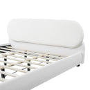 Cream-Colored Boucle Upholstered Bed with Rubber Wood Foot, King by HouseOfZazla
