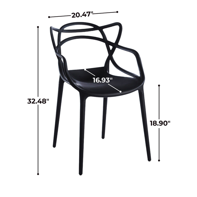 Dining Chair (Set of 4) - Black - Plastic, photo 2 of 7