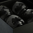 Etched World Globe Glasses 10 oz -Set of 4