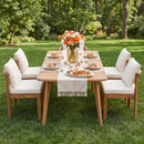 Acacia Wood Outdoor Dining Chair Set of 4