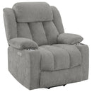 Beca - Upholstered Power Lift Recliner With Cupholders And USB Charging by HouseOfZazla