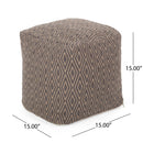 Amuleto - Hand Loomed Cotton Pouf - Dark Gray / Brown