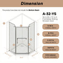 Frameless Neo Angle Shower Door WithTempered Glass by HouseOfZazla
