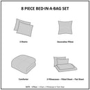Queen Striped Comforter Set with Bed Sheets
