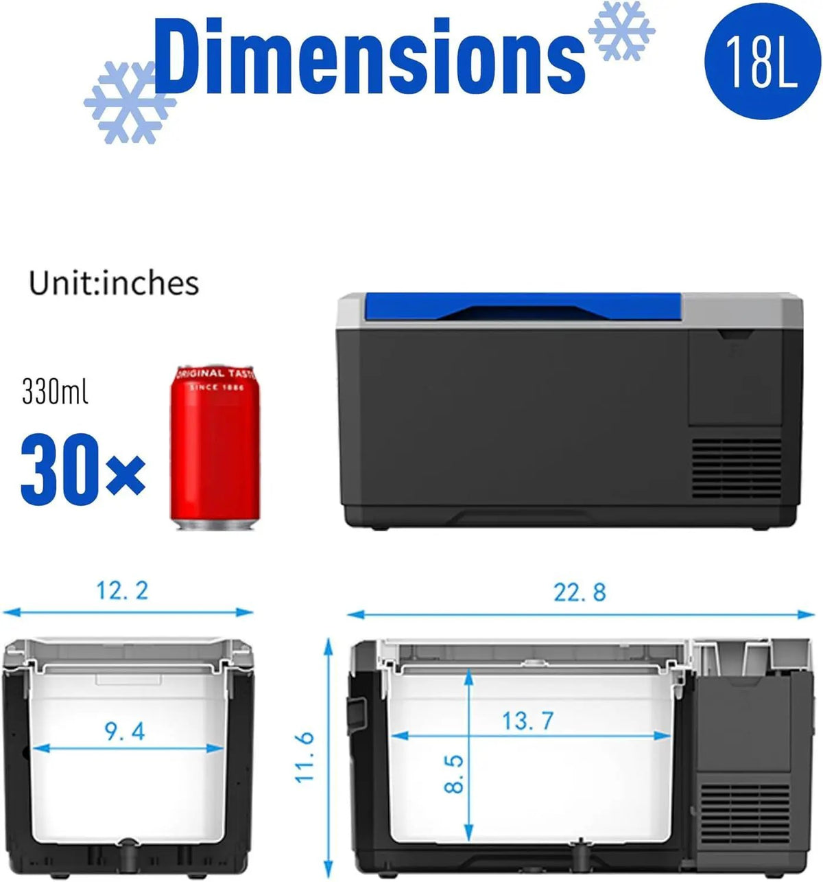Portable Refrigerator, Car Freezer With App Control, 12V, 45W Low Noice Cooler For Rv, Boat, photo 3 of 8
