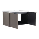 Contemporary Wall Mounted Bathroom Vanity With Resin Double Sink by HouseOfZazla