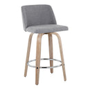 Toriano - Modern Design Fixed Height Counter Stool With Swivel With Round Footrest (Set of 2) by HouseOfZazla