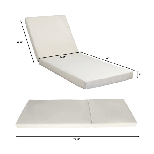 LOUNGE CHAISE SET, ACACIA SOLID WOOD WITH  LOUNGE CUSHION (Cream) - Matching Dark Grey Version Available
