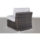 Contemporary Outdoor Rattan Wicker Sectional Seating Group With Cushions by HouseOfZazla